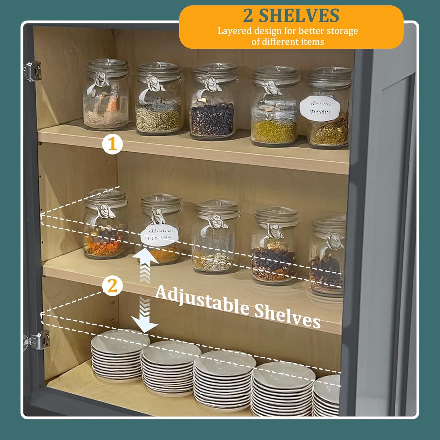 Graphite Shaker RTA Kitchen Cabinet with Soft-Close Doors W2430