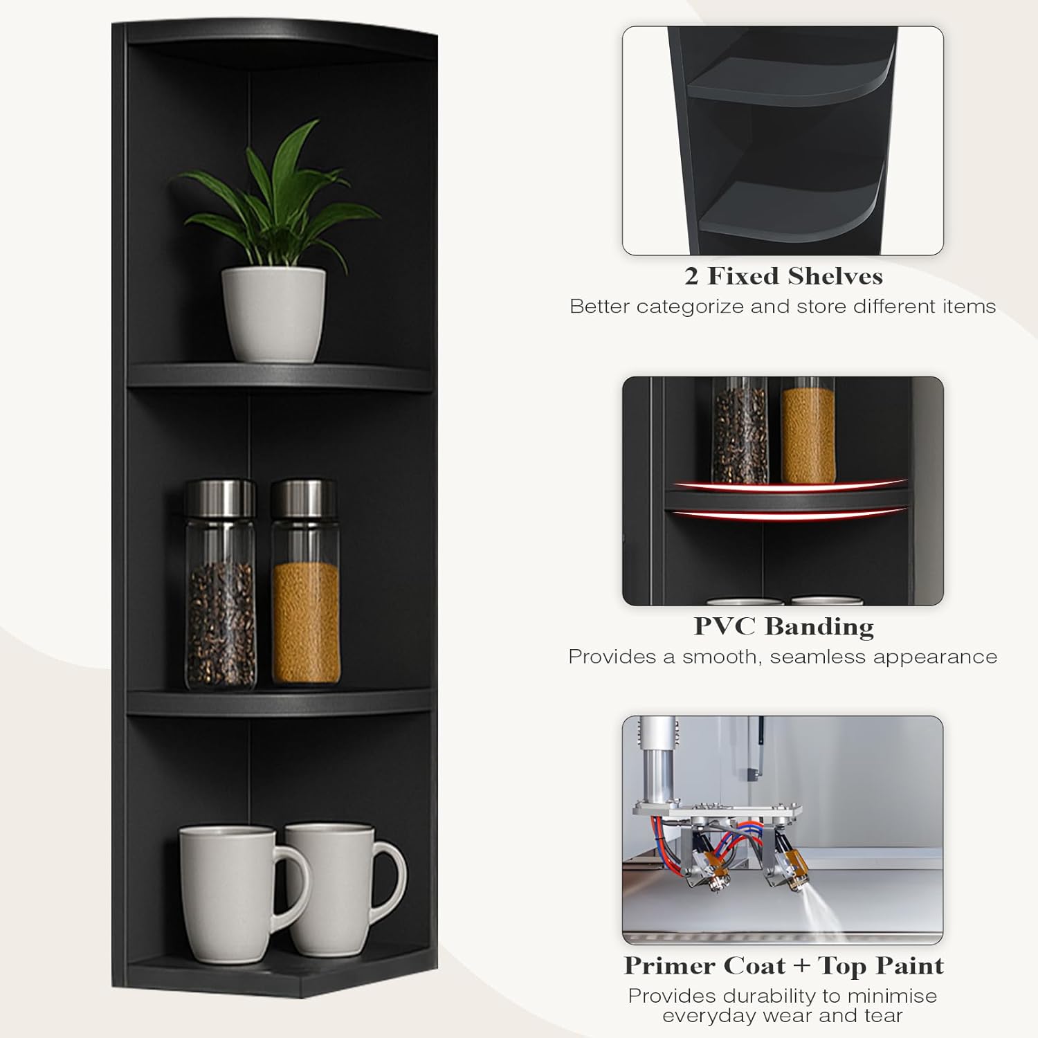 Graphite Shaker RTA Kitchen Cabinet Wall End Open Shelf Cabinets WEOS30