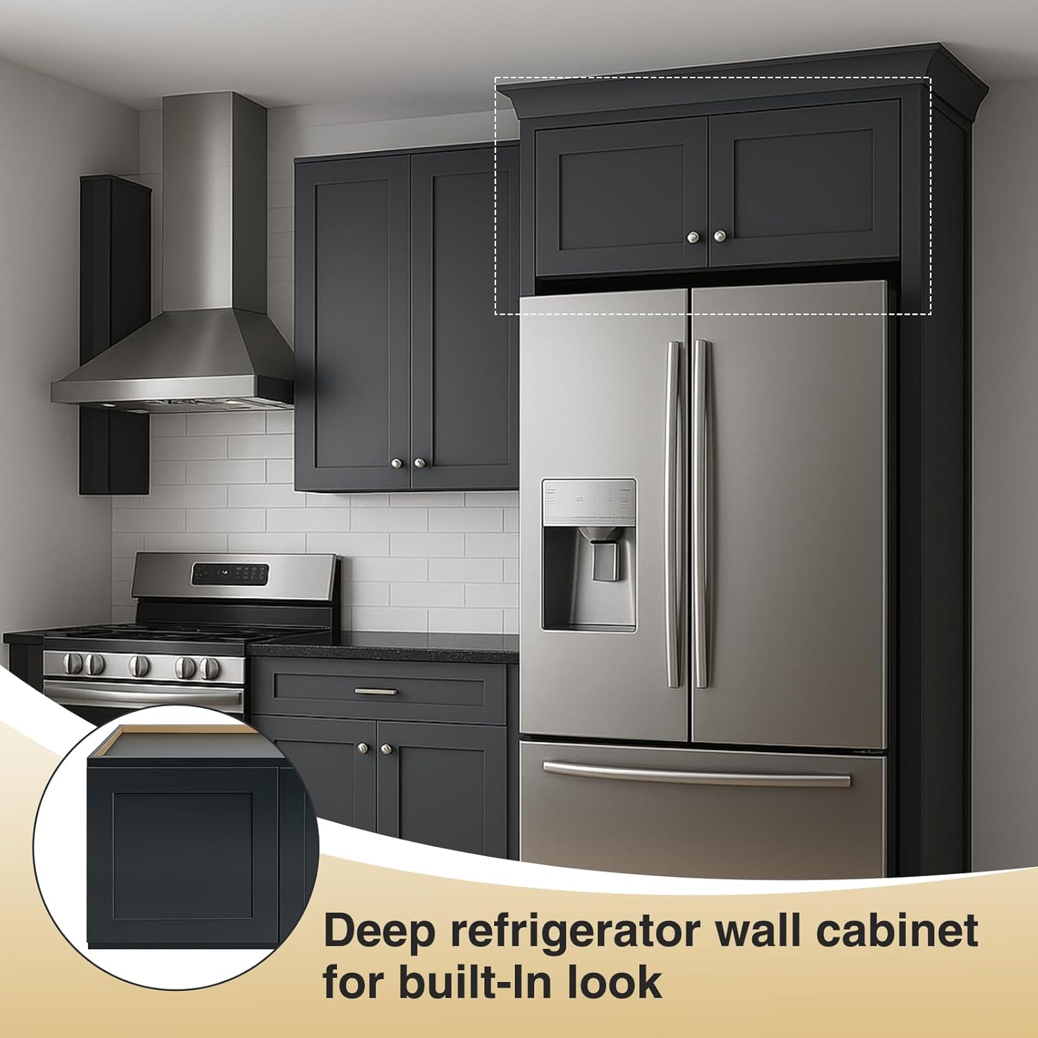 Graphite Shaker RTA Kitchen Cabinet with Soft-Close Doors W301224
