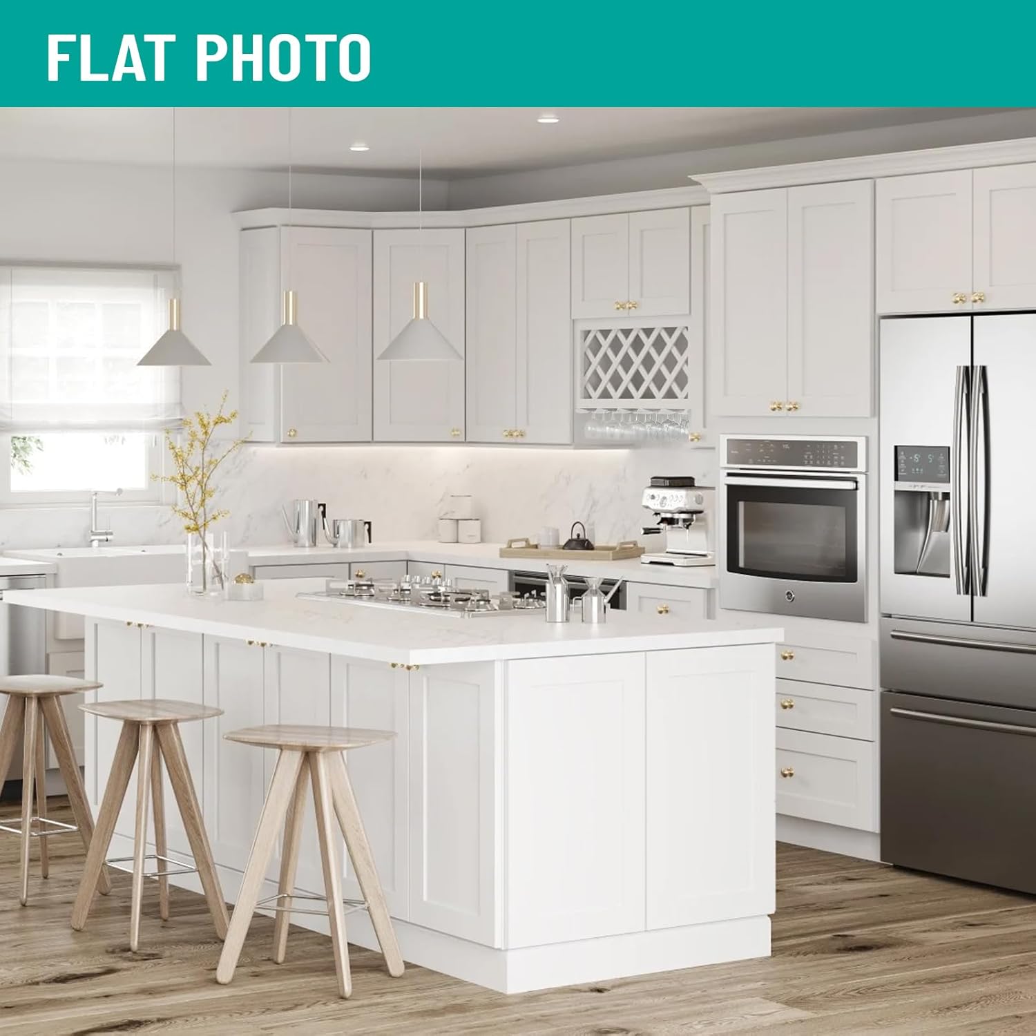 White Shaker RTA Kitchen Cabinet Red Wine Rack GH30