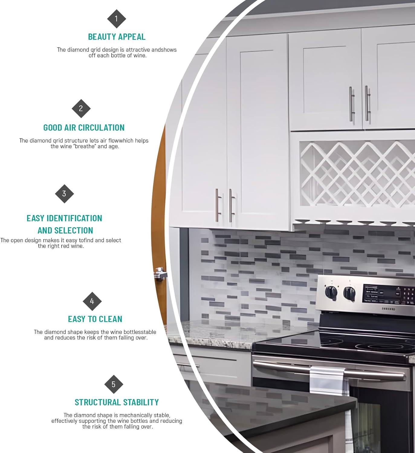 White Shaker RTA Kitchen Cabinet Red Wine Rack WRC3018