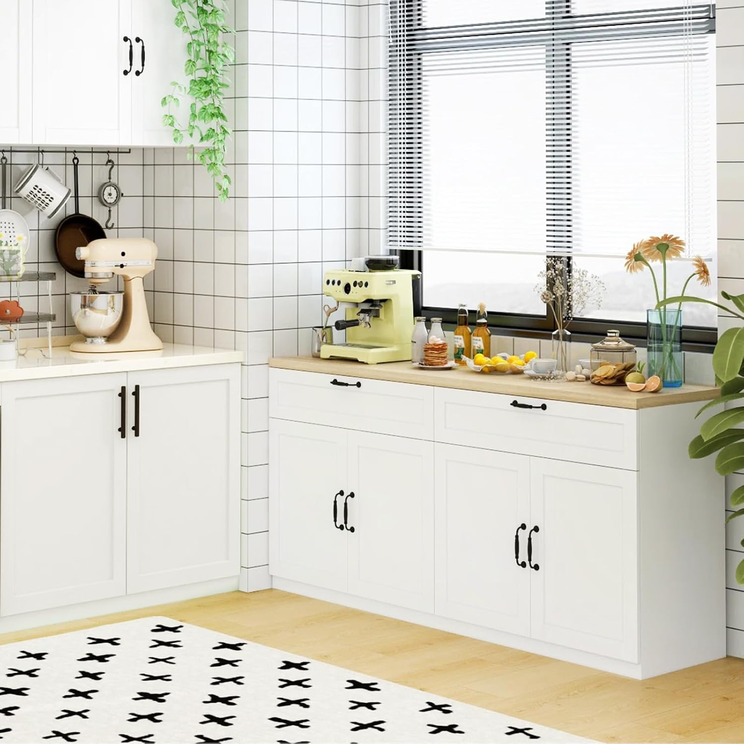 White Shaker RTA Kitchen Cabinet with Soft-Close Doors SB30