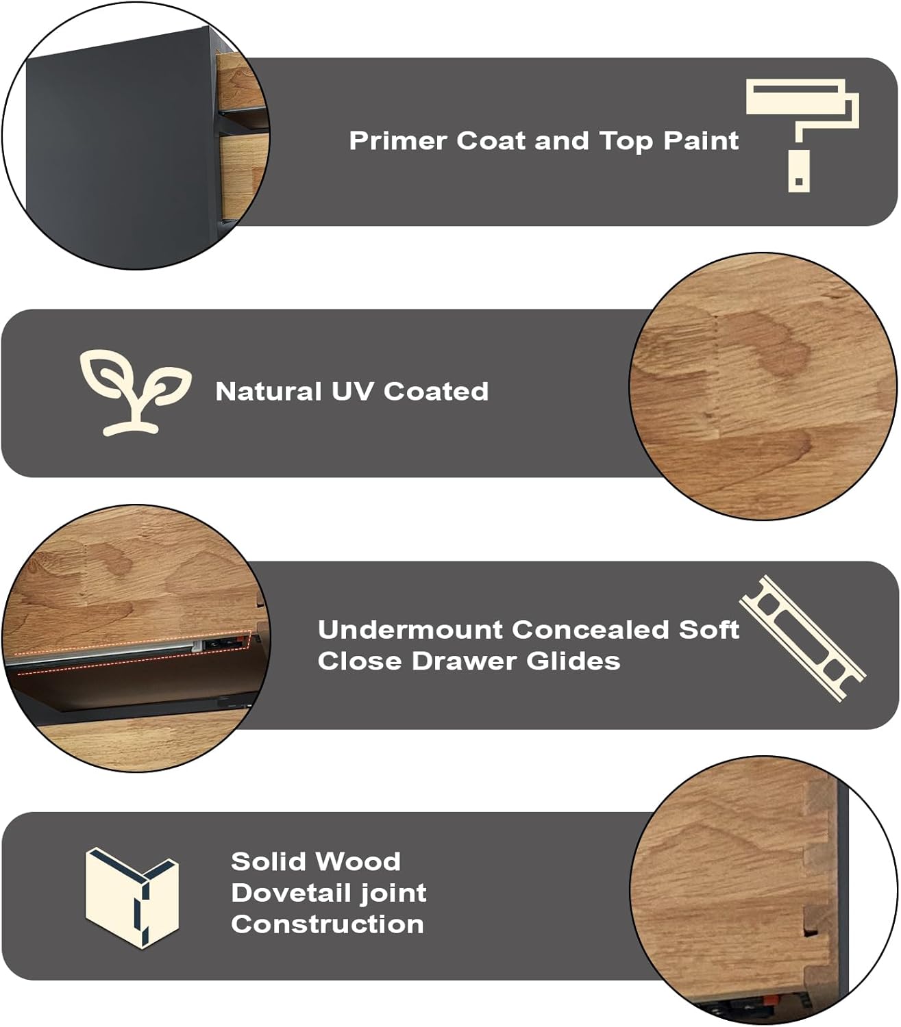 Graphite Shaker RTA Kitchen Cabinet with Soft-Close Doors BD12