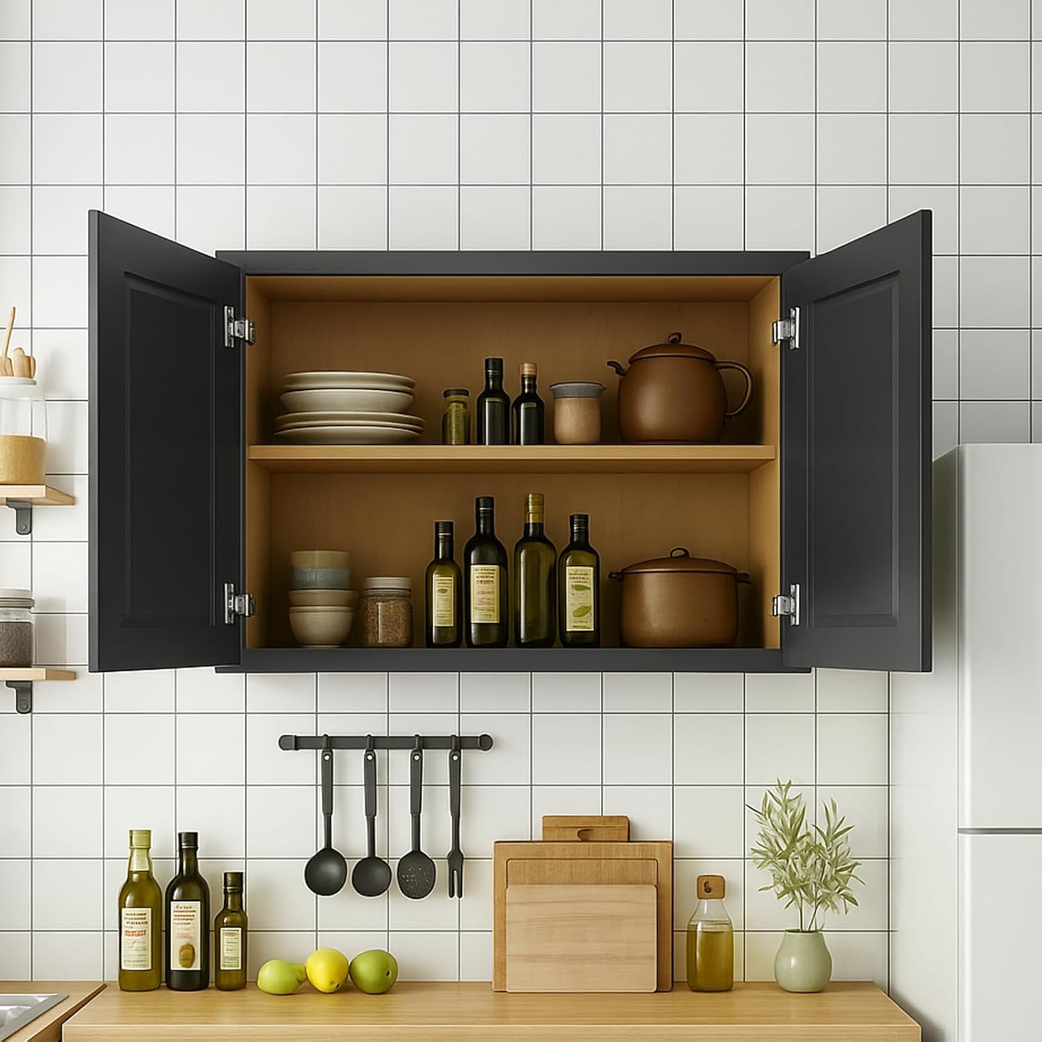 Graphite Shaker RTA Kitchen Cabinet with Soft-Close Doors W301224