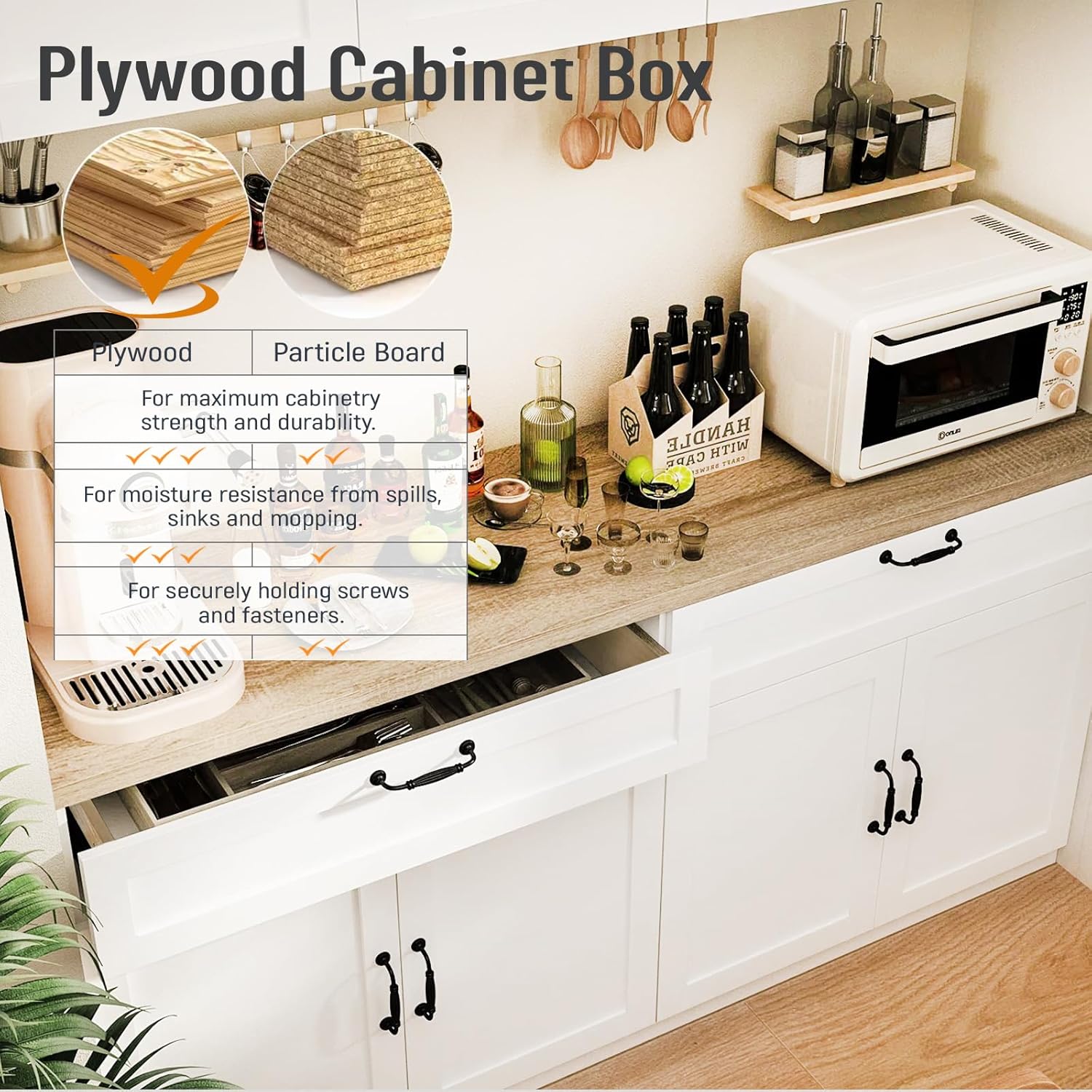 White Shaker RTA Kitchen Cabinet with Soft-Close Doors SB30