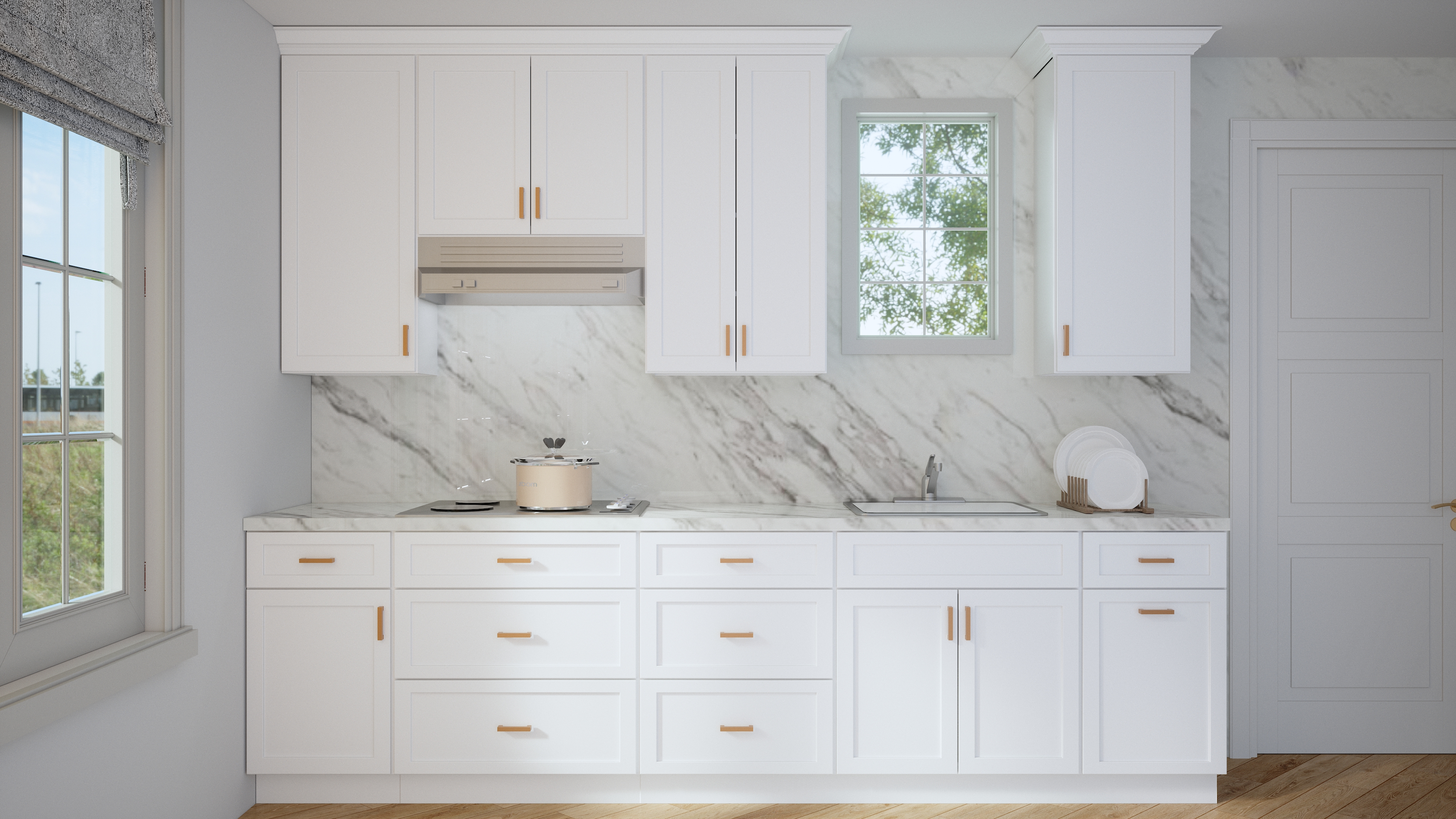 [Copy]Kitchen Cabinet Set For I-shape Layout Kitchen Compatible with 84-inch kitchens Small Space 