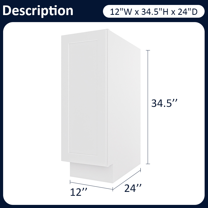 White Shaker RTA Kitchen Cabinet Spicy Rack Cabinet B12POUT