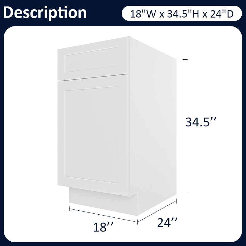 White Shaker RTA Kitchen Cabinet Garbage Cabinet B18GC