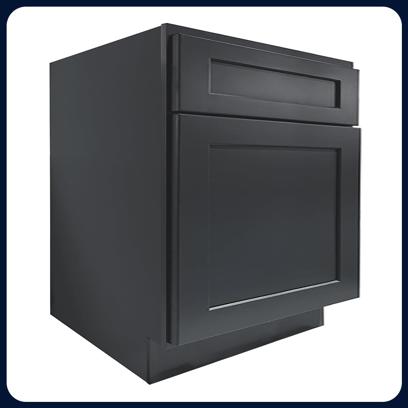 Graphite Kitchen Cabinet Set For L-shape Layout Kitchen Compatible with 96-inch kitchens Small Space 