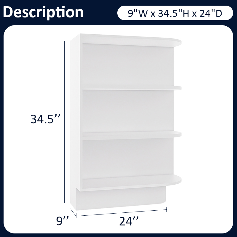 White Shaker RTA Kitchen Cabinet Base End Shelf Cabinet BES09