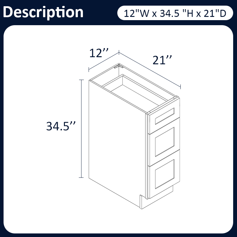 White Shaker RTA Kitchen Cabinet with Soft-Close Doors DB12