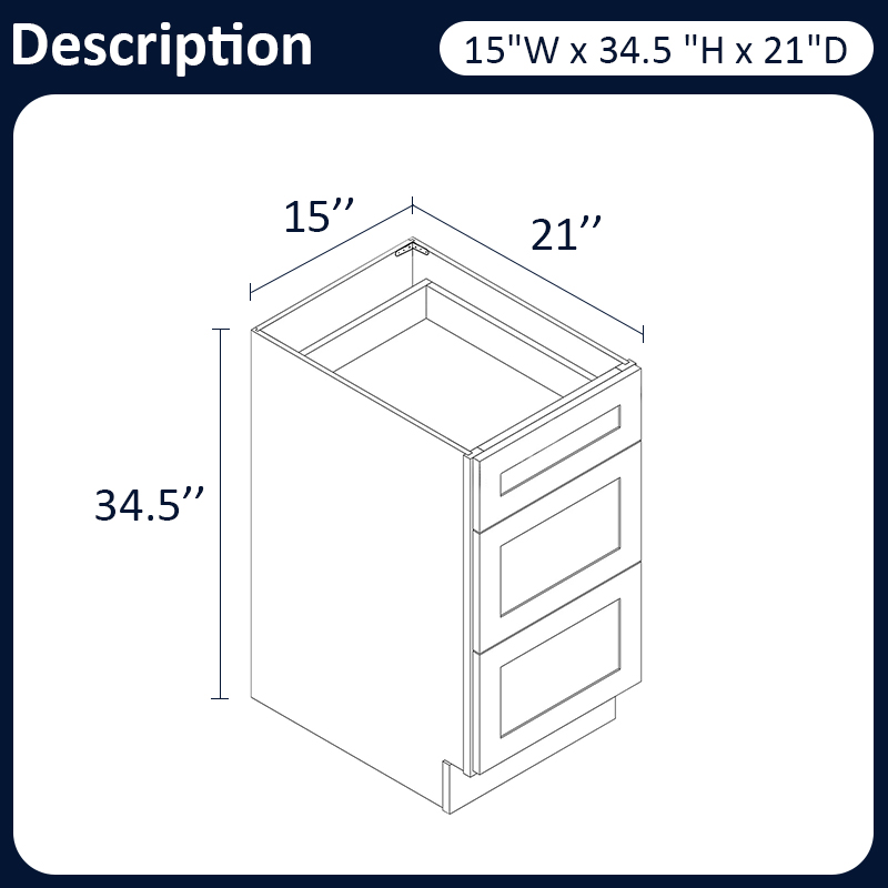 White Shaker RTA Kitchen Cabinet with Soft-Close Doors DB15