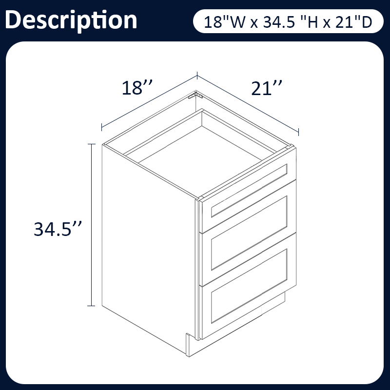 White Shaker RTA Kitchen Cabinet with Soft-Close Doors DB18