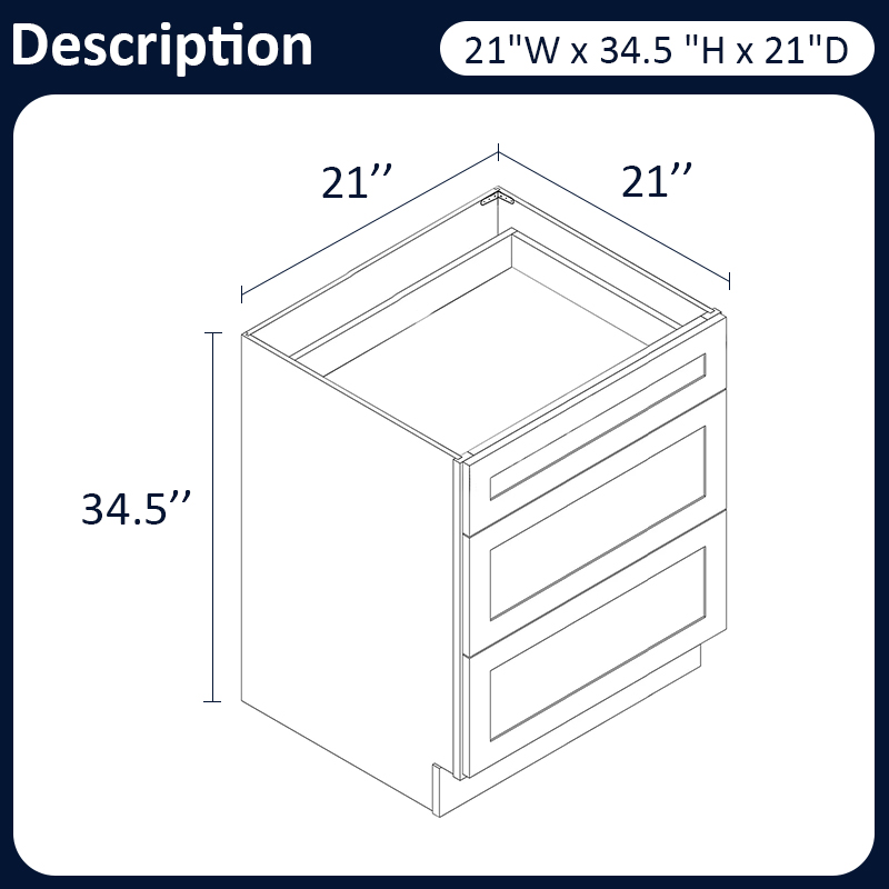 White Shaker RTA Kitchen Cabinet with Soft-Close Doors DB21