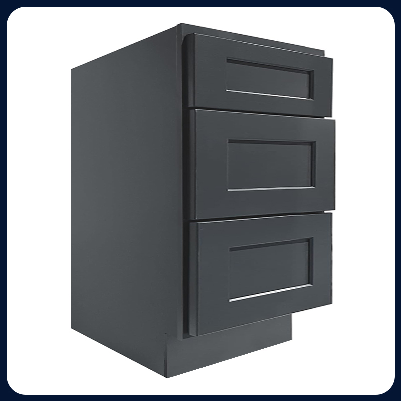 Graphite Kitchen Cabinet Set For L-shape Layout Kitchen Compatible with 96-inch kitchens Small Space 