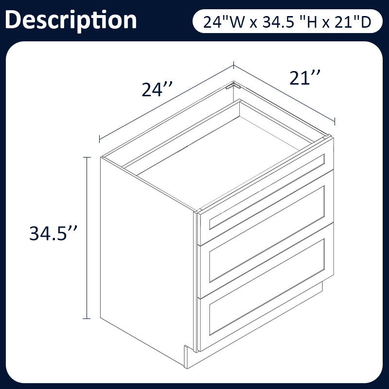 White Shaker RTA Kitchen Cabinet with Soft-Close Doors DB24