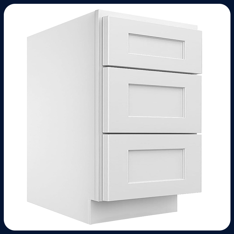 White Kitchen Cabinet Set For L-shape Layout Kitchen Compatible with 96-inch kitchens Small Space 