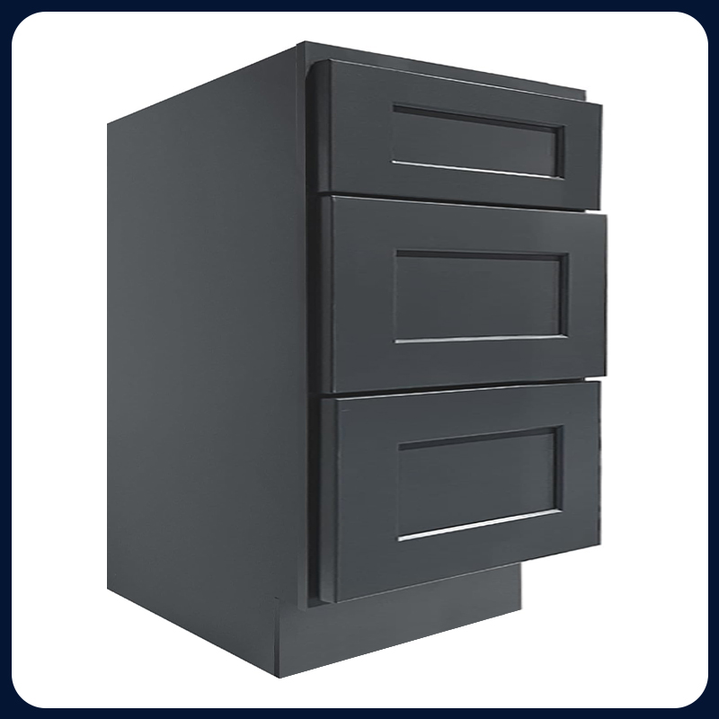 Graphite Kitchen Cabinet Set For L-shape Layout Kitchen Compatible with 96-inch kitchens Small Space 