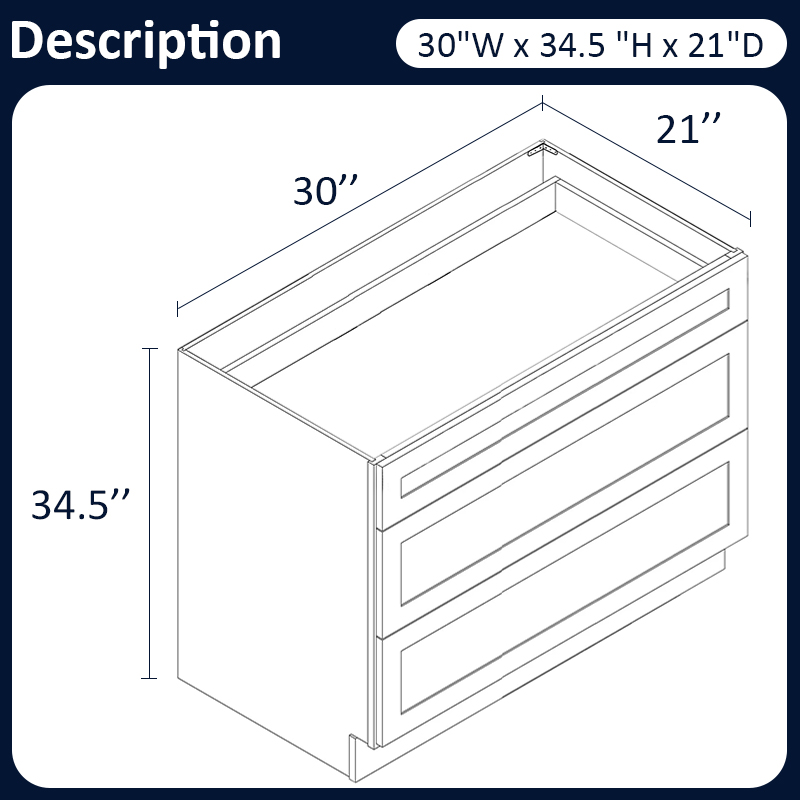 White Shaker RTA Kitchen Cabinet with Soft-Close Doors DB30