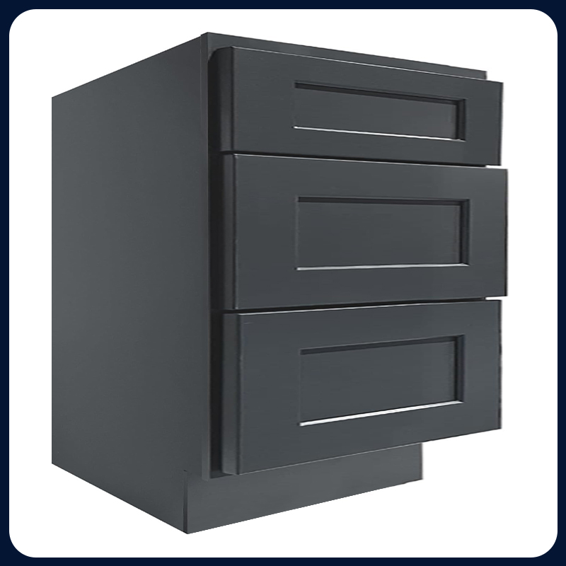 Graphite Kitchen Cabinet Set For L-shape Layout Kitchen Compatible with 96-inch kitchens Small Space 