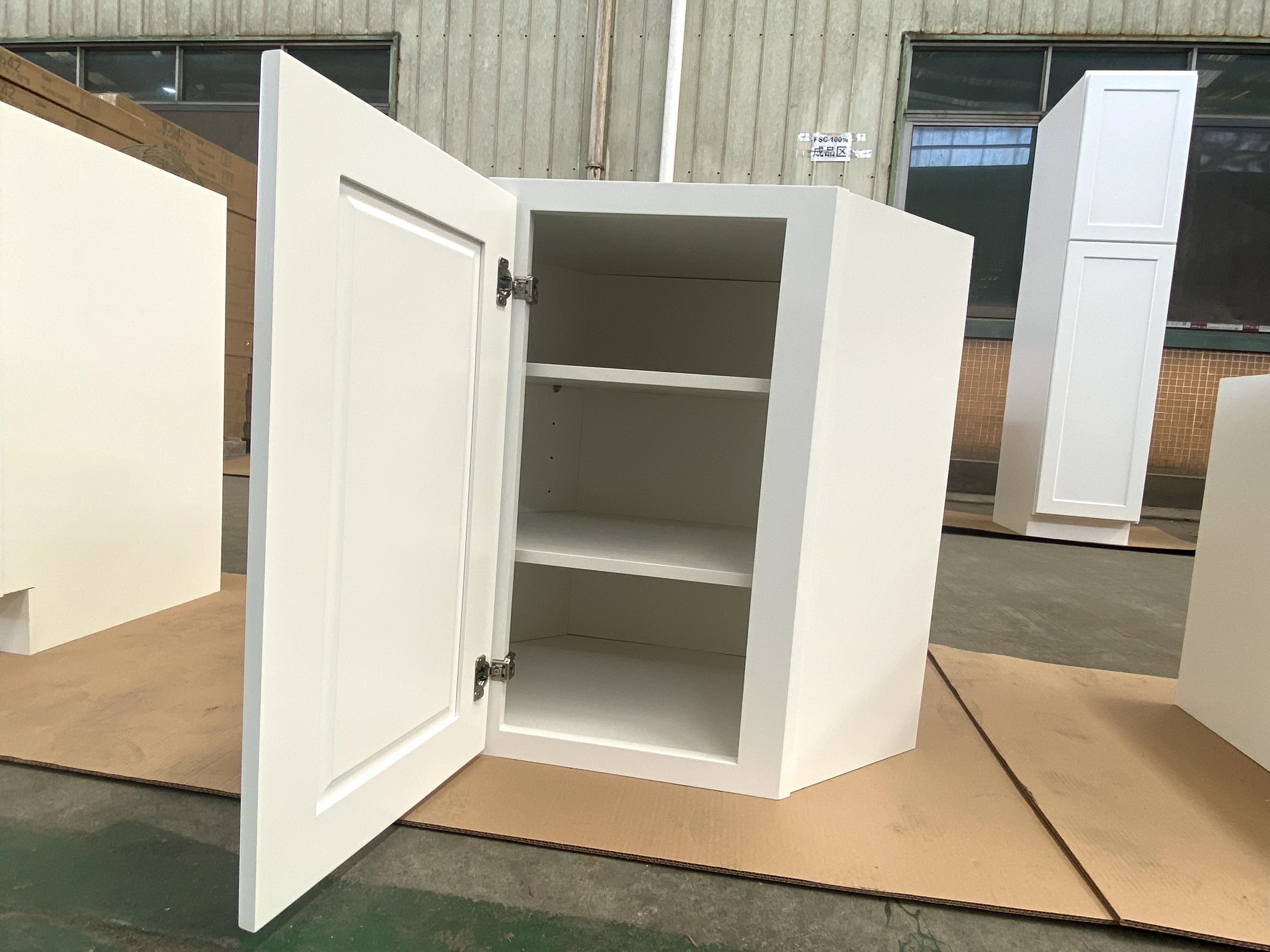 White Kitchen Cabinet Set For U-shape Layout Kitchen Compatible with 108-inch kitchens Small Space 