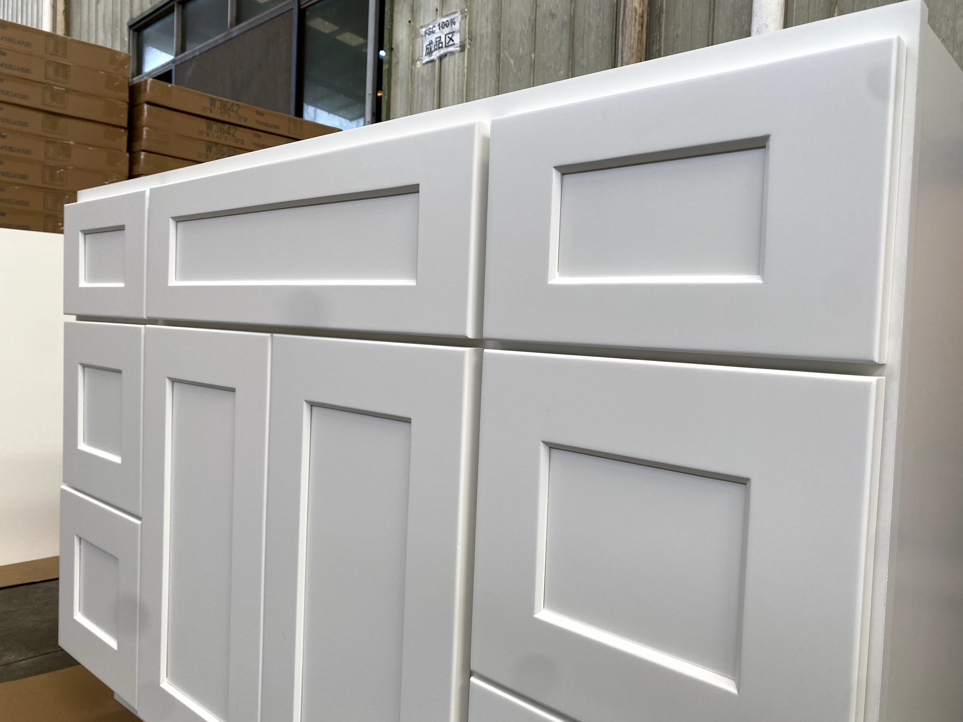 White Shaker RTA Kitchen Cabinet Vanity Sink 6-Drawer Cabinet VSD4821