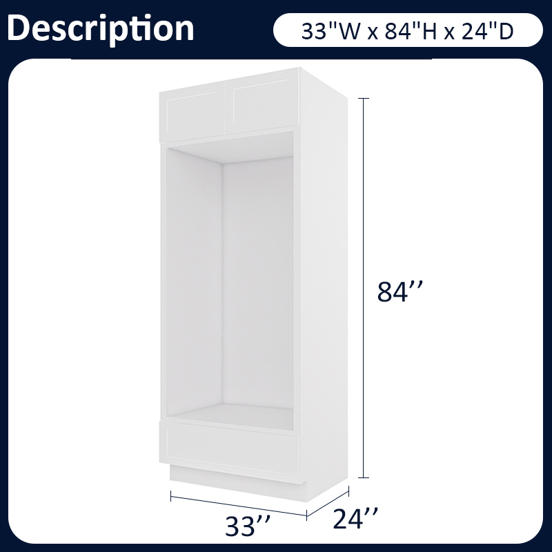 White Shaker RTA Kitchen Cabinet Double Oven Cabinet OVD3384