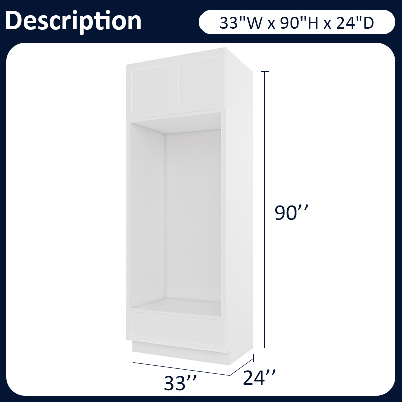 White Shaker RTA Kitchen Cabinet Double Oven Cabinets OVD3390