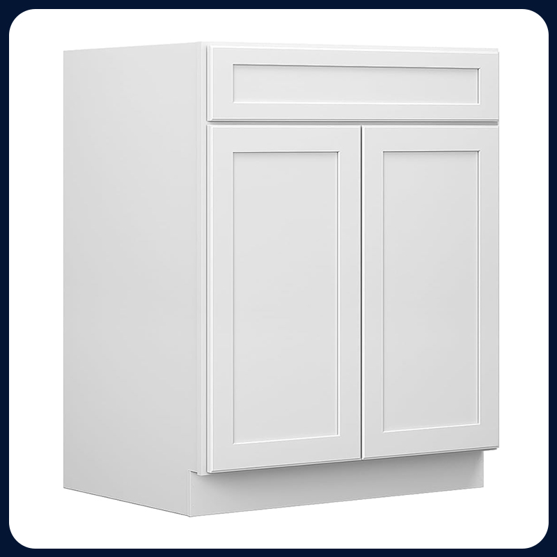 White Kitchen Cabinet Set For I-shape Layout Kitchen Compatible with 84-inch kitchens Small Space 