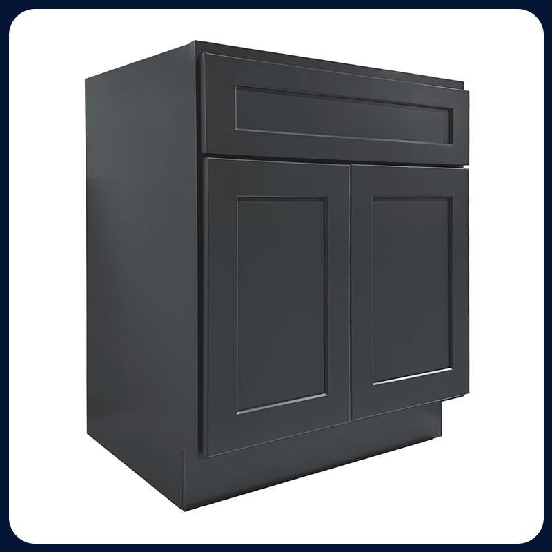 Graphite Kitchen Cabinet Set For I-shape Layout Kitchen Compatible with 84-inch kitchens Small Space 