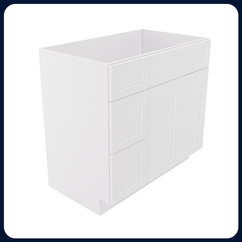 White Shaker RTA Kitchen Cabinet Vanity Sink 2-Drawer Cabinet VSD3621L