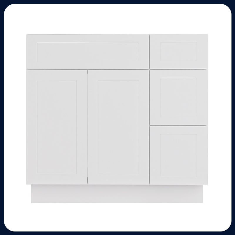 White Shaker RTA Kitchen Cabinet Vanity Sink 2-Drawer Cabinet VSD3621R