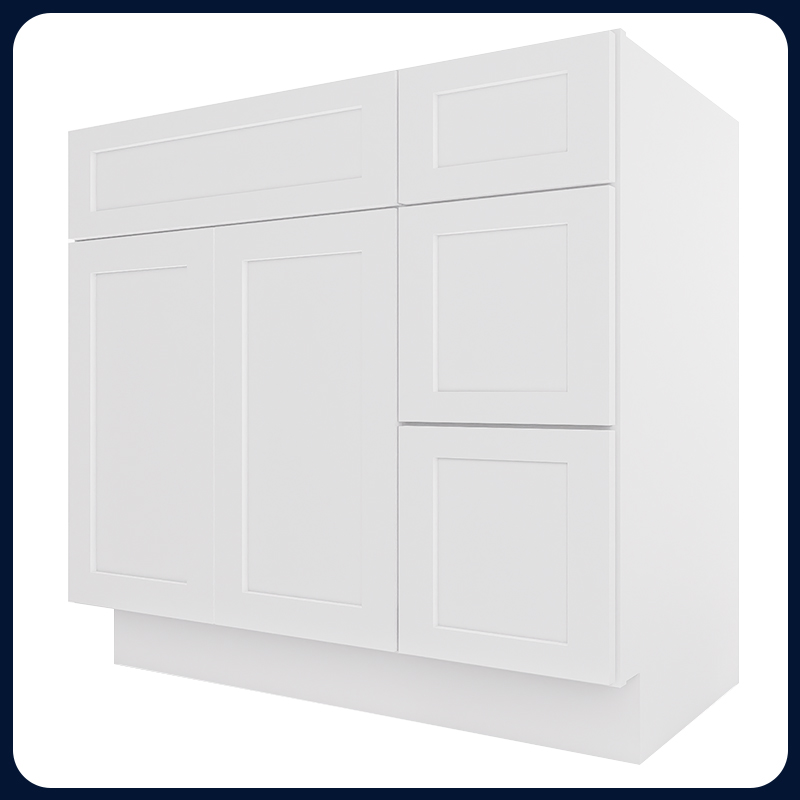 White Shaker RTA Kitchen Cabinet Vanity Sink 2-Drawer Cabinet VSD3621R