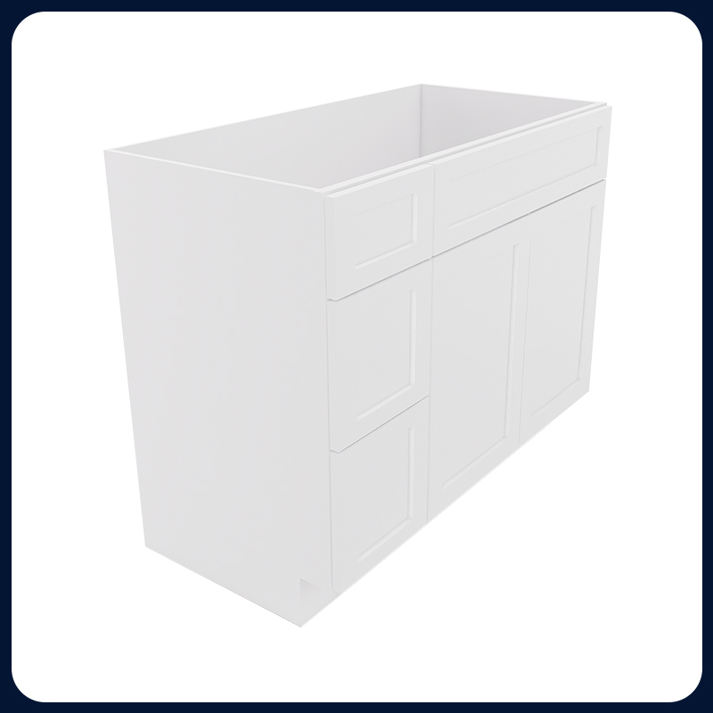 White Shaker RTA Kitchen Cabinet Vanity Sink 2-Drawer Cabinet VSD4221L