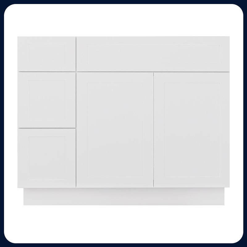 White Shaker RTA Kitchen Cabinet Vanity Sink 2-Drawer Cabinet VSD4221L