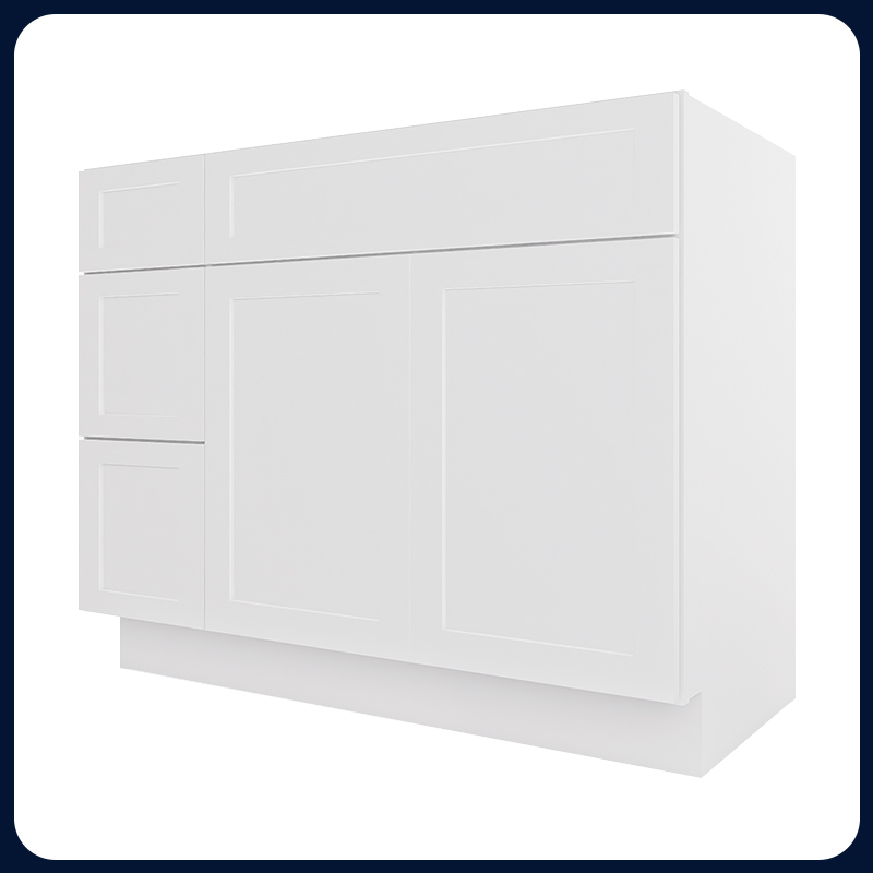 White Shaker RTA Kitchen Cabinet Vanity Sink 2-Drawer Cabinet VSD4221L