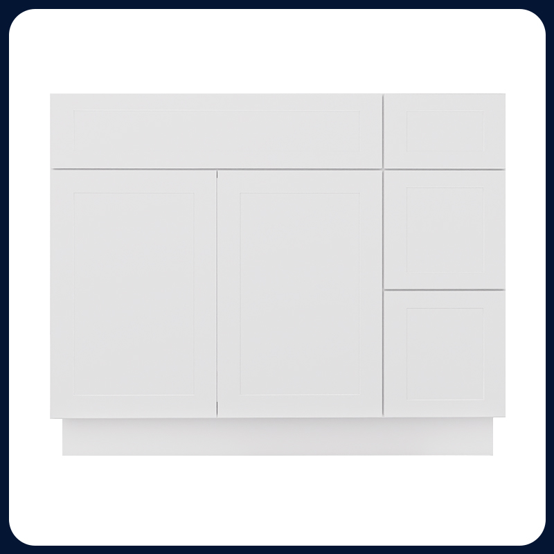 White Shaker RTA Kitchen Cabinet Vanity Sink 2-Drawer Cabinet VSD4221R