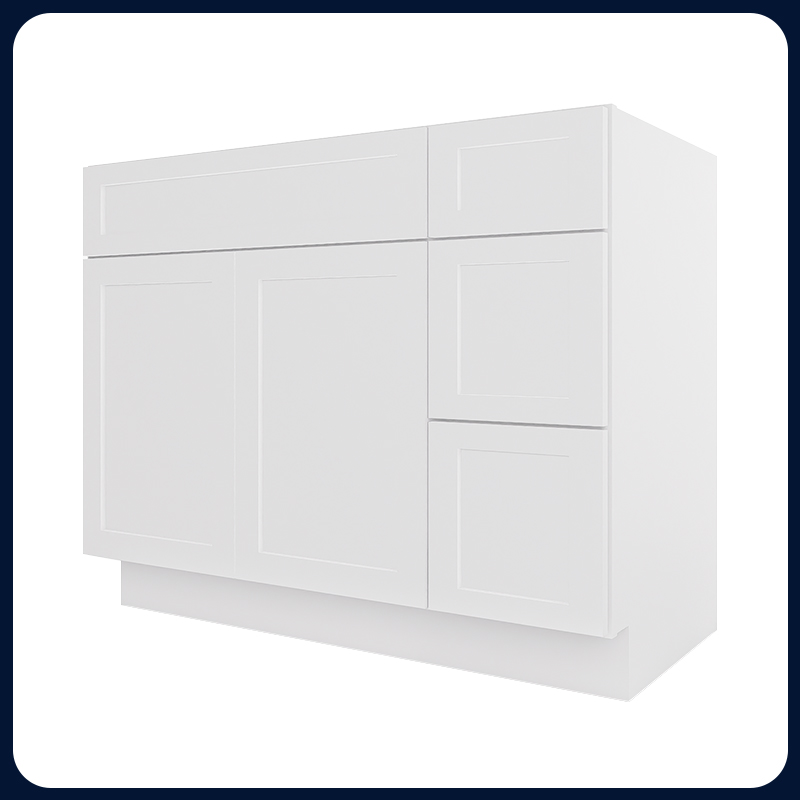 White Shaker RTA Kitchen Cabinet Vanity Sink 2-Drawer Cabinet VSD4221R