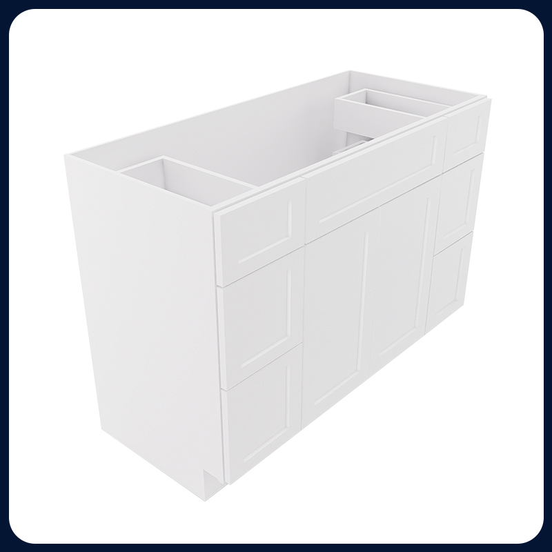 White Shaker RTA Kitchen Cabinet Vanity Sink 6-Drawer Cabinet VSD4821