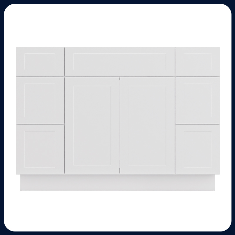 White Shaker RTA Kitchen Cabinet Vanity Sink 6-Drawer Cabinet VSD4821