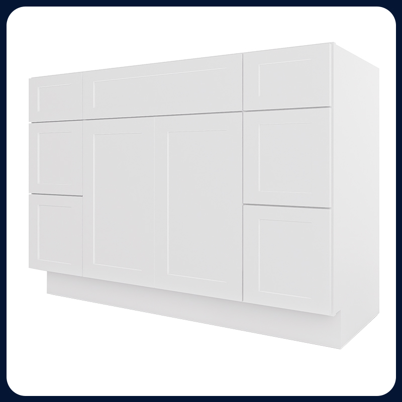 White Shaker RTA Kitchen Cabinet Vanity Sink 6-Drawer Cabinet VSD4821