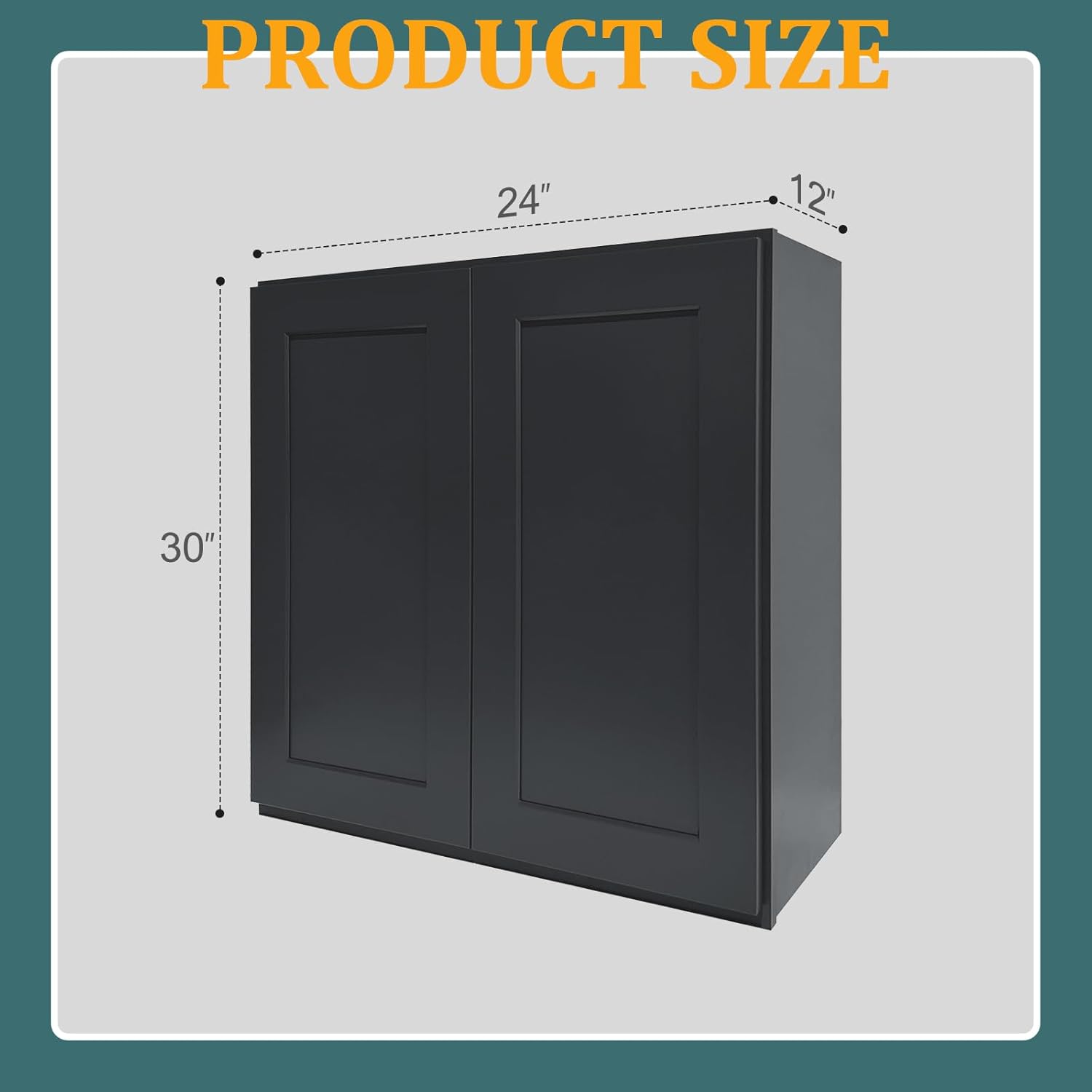 Graphite Shaker RTA Kitchen Cabinet with Soft-Close Doors W2430