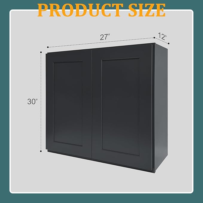 Graphite Shaker RTA Kitchen Cabinet with Soft-Close Doors W2730