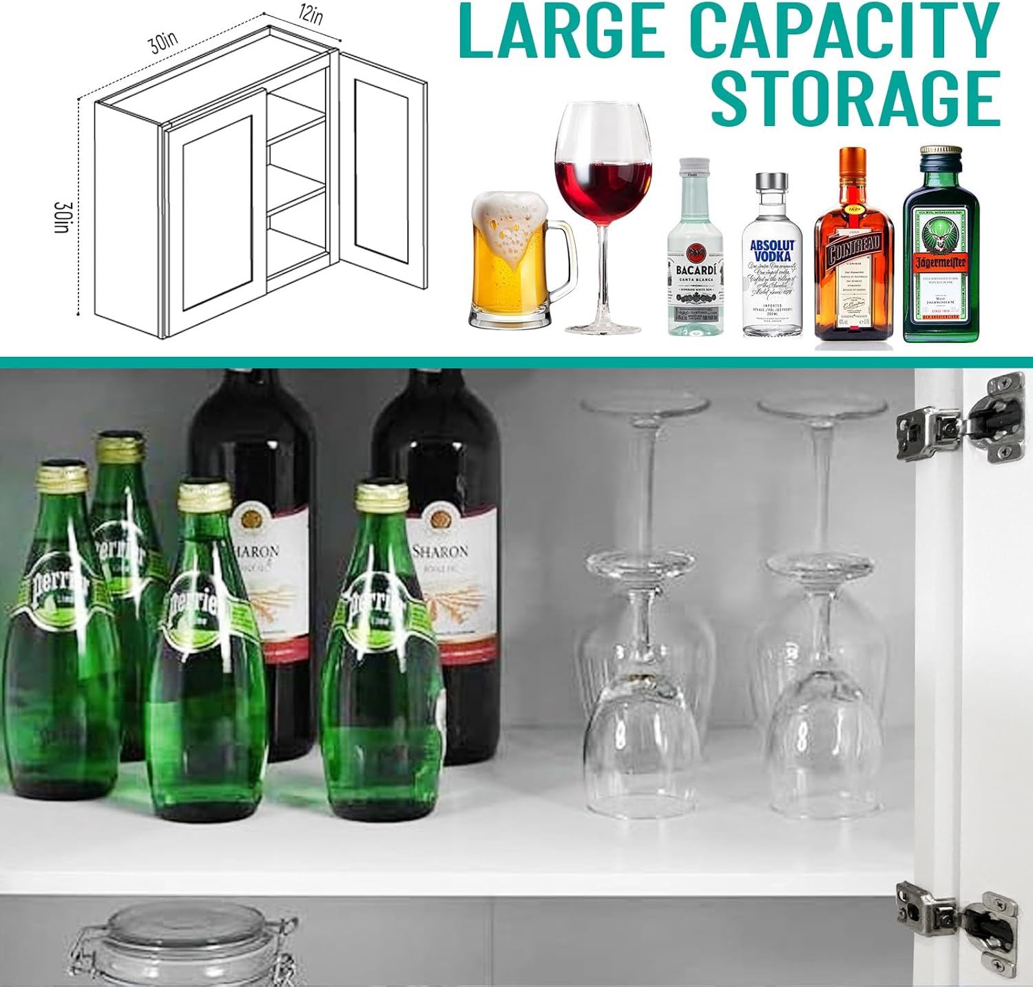 White Shaker RTA Kitchen Cabinet with Soft-Close Doors W3030