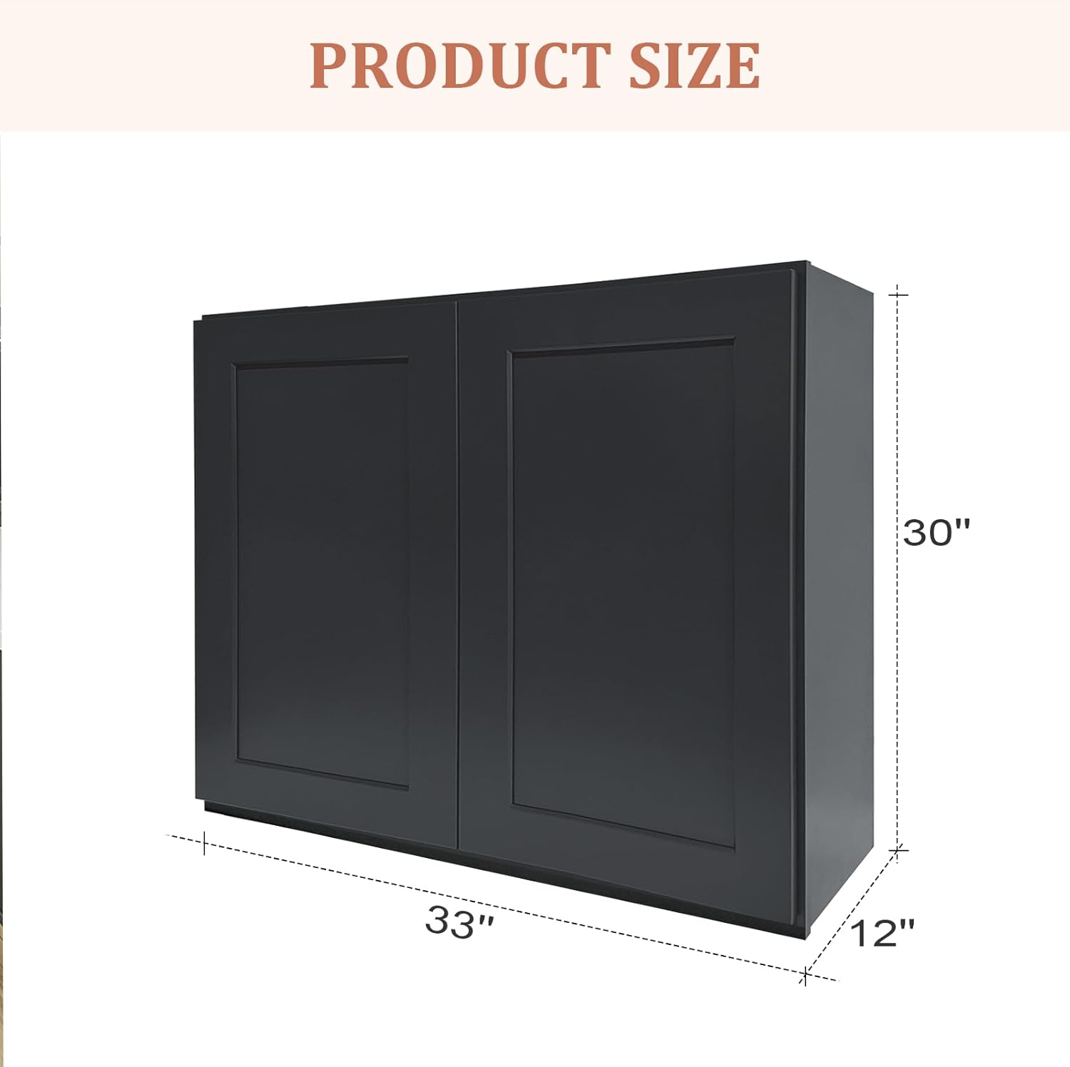 Graphite Shaker RTA Kitchen Cabinet with Soft-Close Doors W3330
