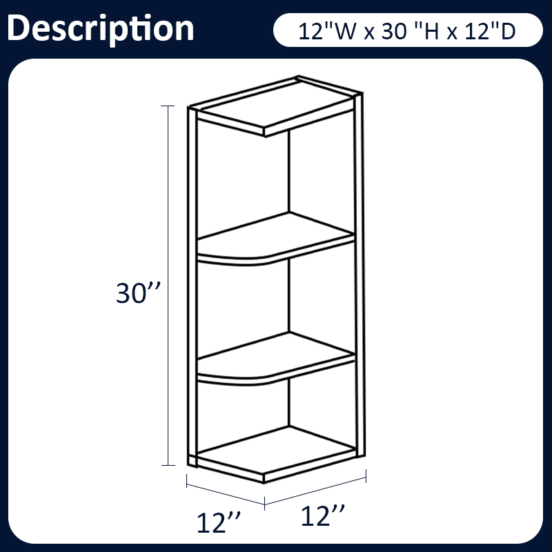 White Shaker RTA Kitchen Cabinet Wall End Open Shelf Cabinets WEOS30