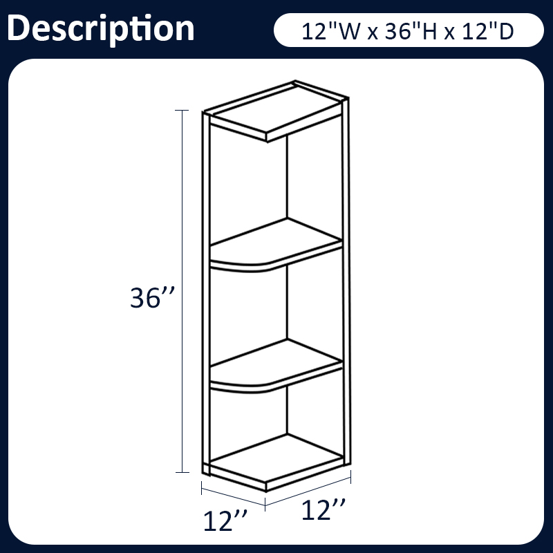 White Shaker RTA Kitchen Cabinet Wall End Open Shelf Cabinets WEOS36