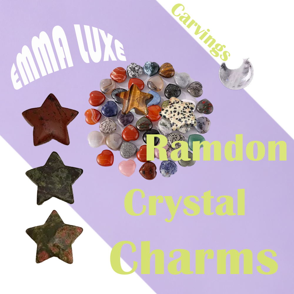 Mixed Style Natural Crystal Carving Charms - Random Assortment