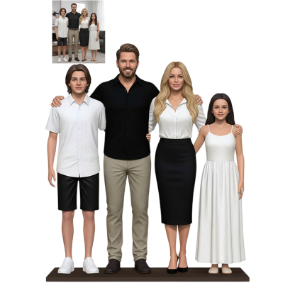 Family Group Customized High-Precision 3D Printed Full-Color Resin Figurine
