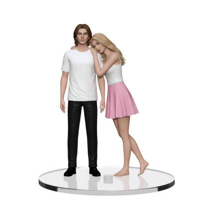 Couple Customized High-Precision 3D Printed Full-Color Resin Figurine